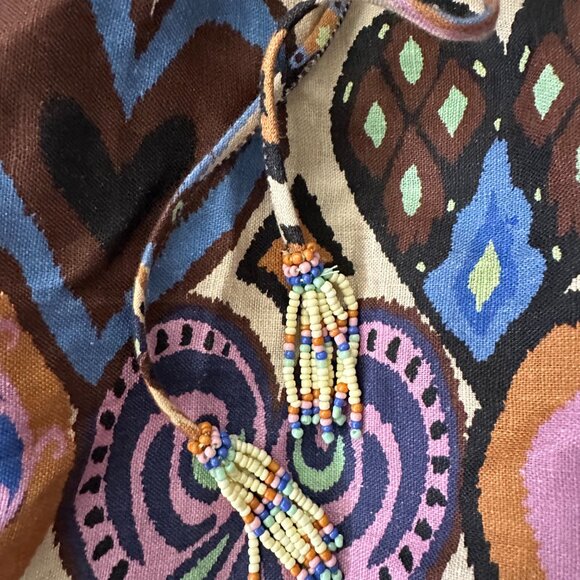 NWT Farm Rio Cream Hearts Ikat Square Neckline Mini Dress - Picture 2 of 6